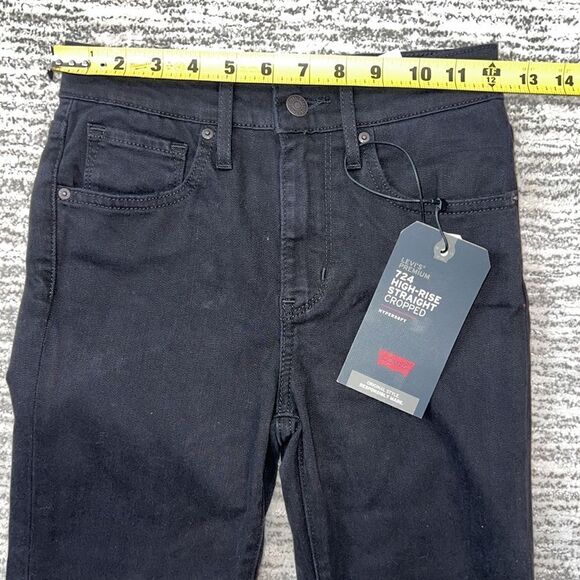 NWT LEVIS PREMIUM 724 HIGH-RISE STRAIGHT
CROPPED Sz 24 Black - Picture 10 of 16